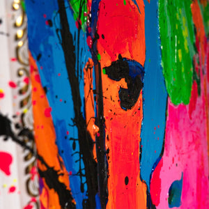 Abstrakte Kunst Portrait – Moderne Handgemaltes Gemälde „Emotion“