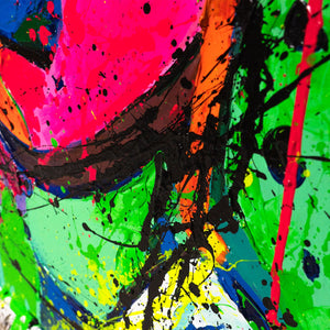 Abstrakte Kunst Portrait – Moderne Handgemaltes Gemälde „Emotion“