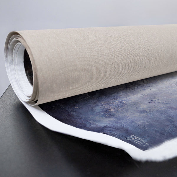 Hauptansicht des Leinwandbildes in Blau-Gold