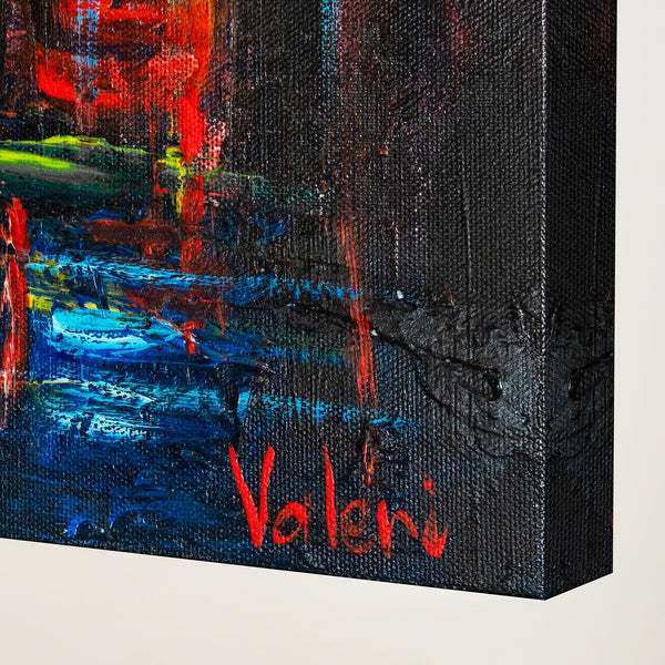 Akryyli Maalaus Kuvat "Syksyinen Aukio" Käsinmaalattu Taide Kuviin Olohuoneeseen isot maisemataulut