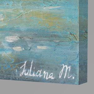 Käsinmaalatut kuvat kankaalle akryylimaalauksena, Maisema "Kesäinen Viilennys" 120x80 cm