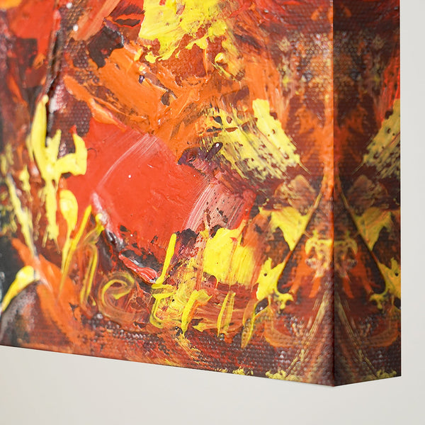 Moderni akryylimaalaus kankaalle, käsinmaalattu "Papukaija Auringossa"