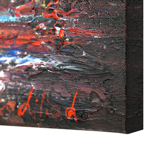 Moderni taide käsinmaalatut akryylimaalaukset kankaalle "Syksyinen Laituri"