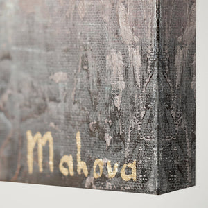 Abstrakti Taidemaalaus – Käsinmaalattu Kangasmaalaus kultaisella Korostuksella