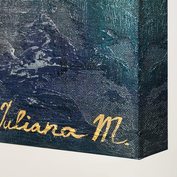 Moderni Abstrakti Maalaus "Fragmentit" Kehyksen kanssa Olohuoneeseen