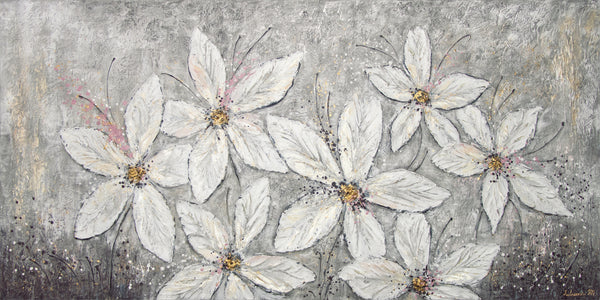 Modernit akryylimaalaukset rakenteella "Kukkien Paratiisi"