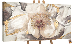 Handgemalte blumenbilder acryl auf leinwand "Malve"