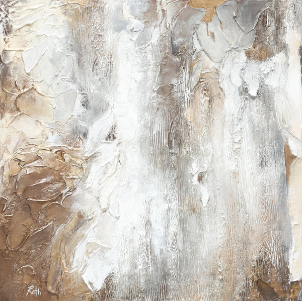 Abstrakti Käsinmaalattu Kangaskuva abstrakti taulu "Viisaus" 100x100 cm