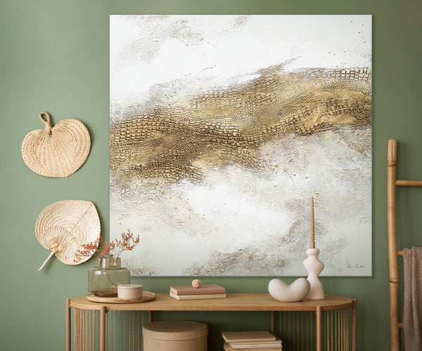 Acrylbilder mit gold "April" 100x100cm