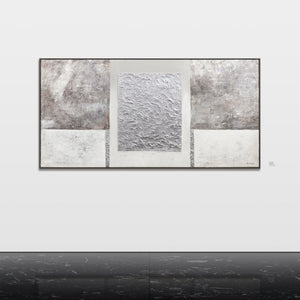 Acrylmalerei Grau Weiss Struktur Design Schlafzimmer Kunst