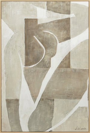 Geometrisches Leinwandbild Beige Grau minimalistische Deko