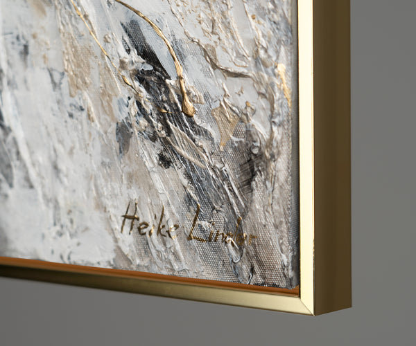 Großes Leinwandbild Engelflügel Gold Grau moderne Kunst