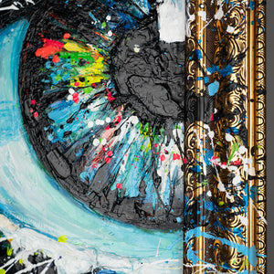 Handgemalte Acrylmalerei Auge Struktur moderne Kunst