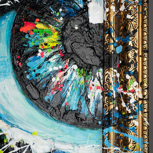 Handgemalte Acrylmalerei Auge Struktur moderne Kunst