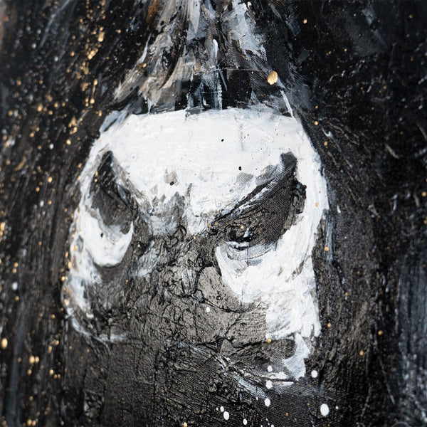 Kopf des Stiers Schwarz Weiß moderne Acrylmalerei Detail