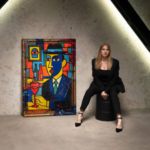 Kubismus Acrylbild Handgemalt Modern