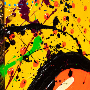 Leinwandbild Farbenfroh Gelb Rot