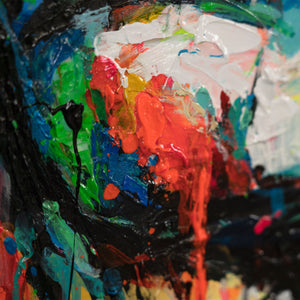 Moderne Acrylkunst Porträt Frau Gesicht Farbe Textur