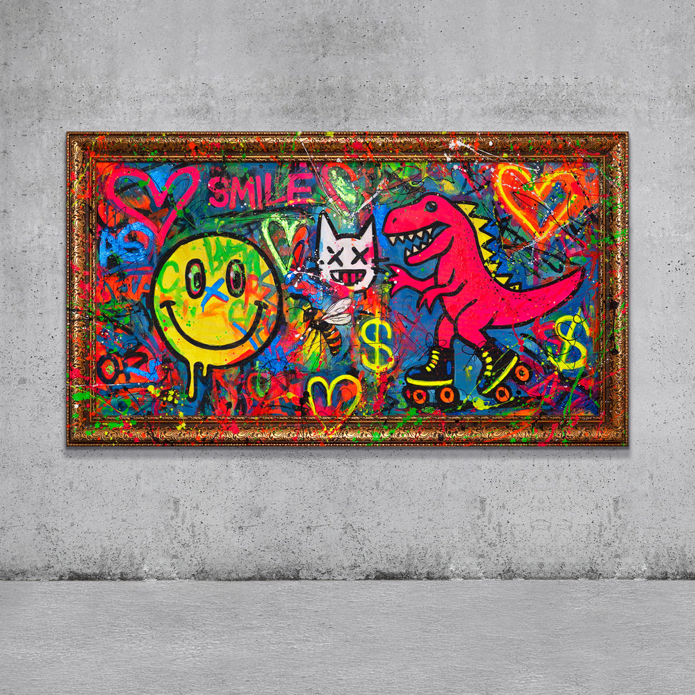 Pop Art Leinwandbild Smile Now Motiv