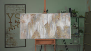 Käsinmaalatut kuvat akryyli abstrakti lehtikultauksella "Filosofia"