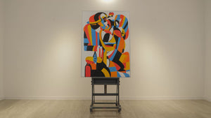 Moderne Wandkunst „Ausdrucksform“ – Abstraktes Leinwandbild mit Energie