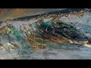 Abstrakte Wandbilder mit Rahmen – Handgemalte Acrylmalerei auf Leinwand "Harmonien der Küste"