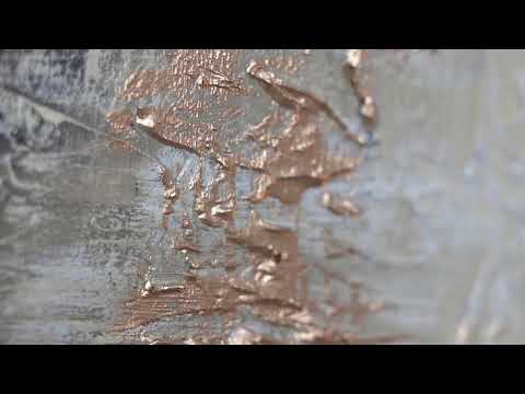 Leinwand Handgemaltes Bild „Schwerelosigkeit II“ – abstrakte Kunst mit Goldakzenten