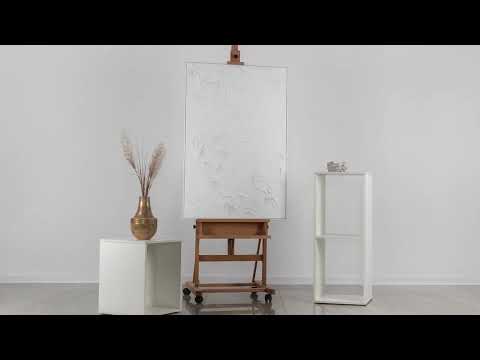Wandbilder Wohnzimmer Handgemalte Abstrakte Bilder"Weiße Symphonie"