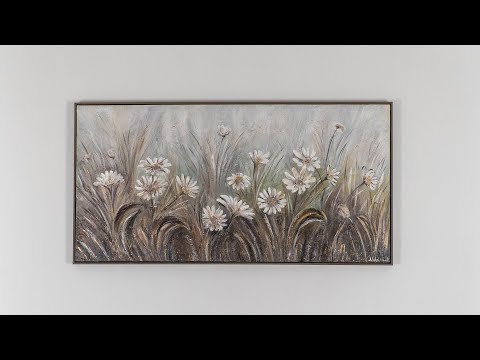 Acryl Gemälde "Gänseblümchen" Acrylbilder Blumen Modern mit Rahmen