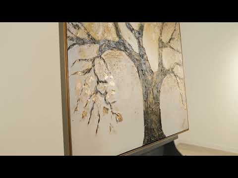 Handgemaltes Leinwandbild „Baum des Reichtums und des Wohlstands“ – Edle Wandkunst
