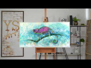 Kunst Modern "Leguan" Bilder im Wohnzimmer mit Rahmen