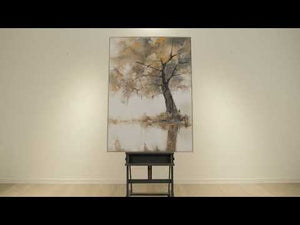 Handgemalte Acrylbilder mit Rahmen "Lyrischer Baum" Moderne Wohnzimmerdekoration
