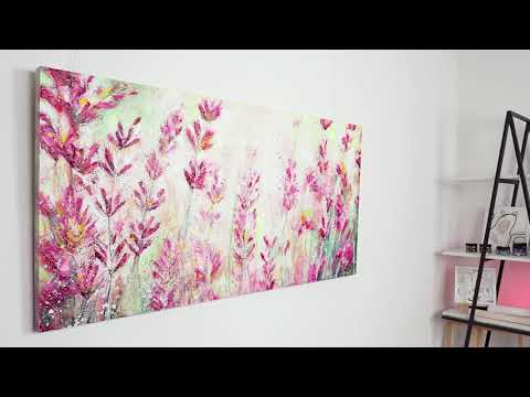 Acrylbilder Blumen Modern "Juli" 140x70 cm