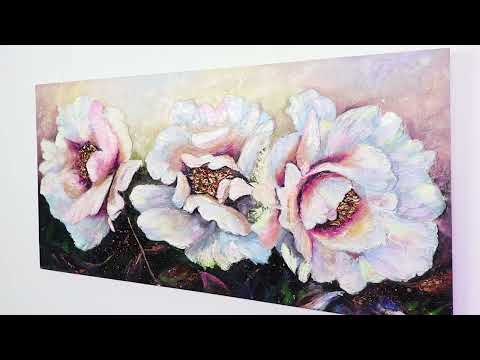 Blumenbilder acryl auf leinwand handgemalt "Pfingstrosen II"