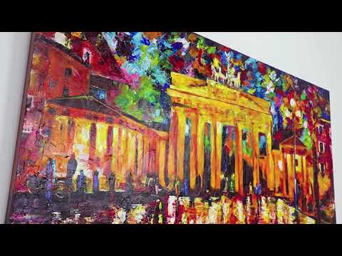 Käsinmaalatut akryylimaalaukset kankaalle "Brandenburgin Portti"