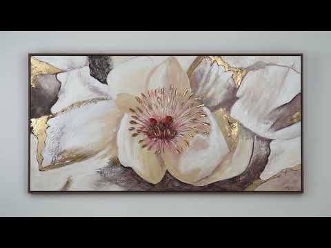 Handgemaltes Acrylbild mit Blumen "Malve"