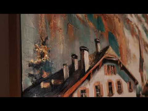 Wandkunst „Sonnige Höhen“ – Handgemaltes Leinwandbild Bergpanorama