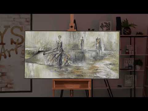 Moderni Abstrakti Maalaus "Muotinäytös" – Käsinmaalattu Taide kankaalle