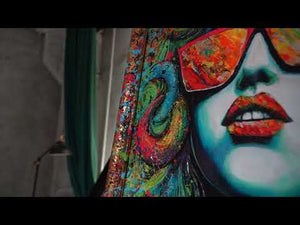 Abstract moderne Handgemalte bilder auf Leinwand mit Rahmen "Der Mythos Neon"