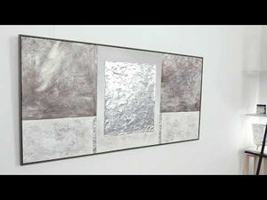 Leinwand Strukturierte Acrylmalerei „Perfekte Stabilität“ – moderne Wandkunst in Grau & Silber
