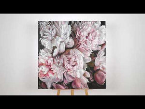 Blumenbilder acryl auf leinwand "Pfingstrosen Strauß"
