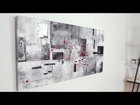 Acrylfarben Bild "Courage" moderne Wanddeko mit Rahmen