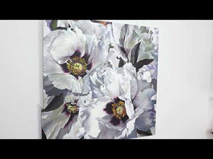 Blumenbilder malen auf leinwand acryl "Schnee Lotus" 100x100cm
