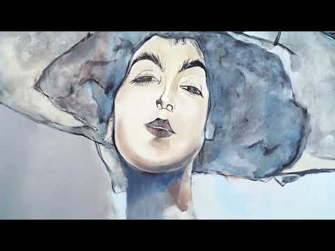Acrylbild Handgemalt „Bridget“ – Stilvolles Frauenportrait auf Leinwand