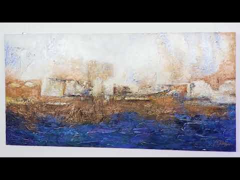 Moderne Abstrakte Kunst auf Leinwand "Marine"