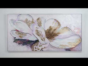Acryl Gemälde "Goldene Pfingstrose" Blumenbilder Acryl für Modernes Wohnzimmer