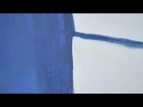 Gemälde „Sandy“ – Strukturierte Kunst auf Leinwand in Blau Grau