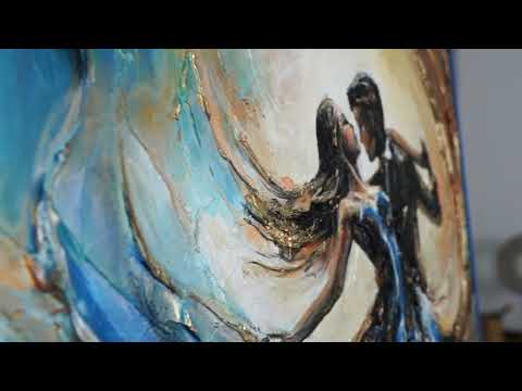 Handgemaltes Acrylbild mit Struktur und Rahmen – Abstrakte Kunst "Feenwalzer"