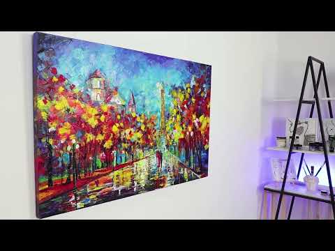 Bilder Acrylmalerei auf Leinwand "Abends in Paris"