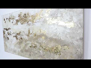 Acrylgemälde auf Leinwand „Glänzendes Gold“ – Luxuriöse Wanddekoration in warmen Goldnuancen